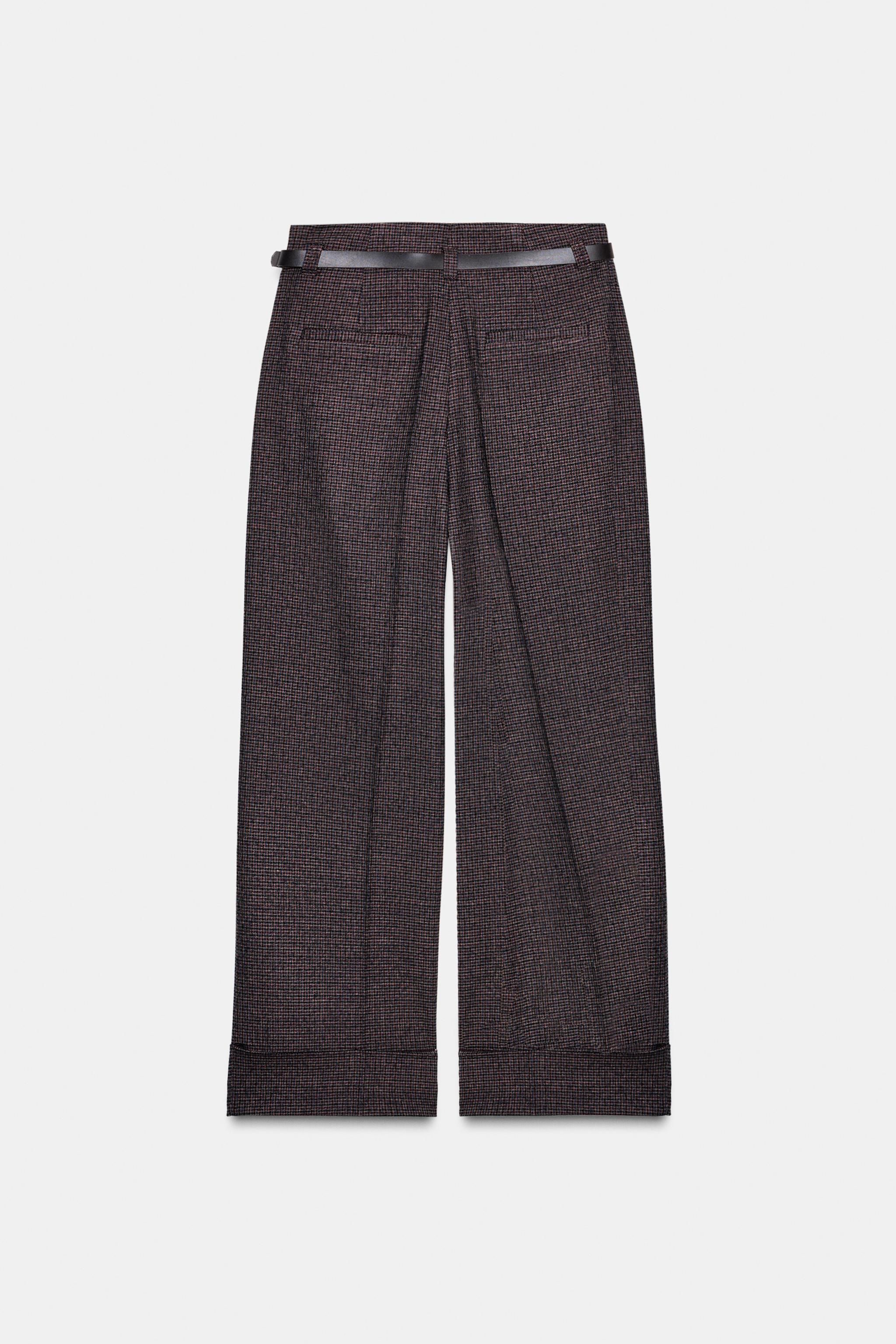 PANTALON CEINTURE PIED-DE-POULE